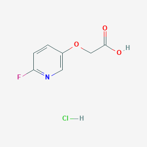 molecular formula C7H7ClFNO3 B2642384 2-(6-Fluoropyridin-3-yl)oxyacetic acid;hydrochloride CAS No. 2490401-65-3