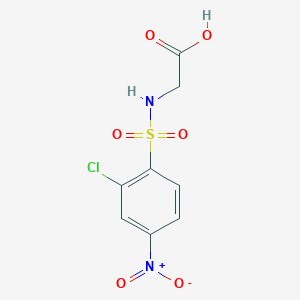 molecular formula C8H7ClN2O6S B2642385 2-(2-Chloro-4-nitrobenzenesulfonamido)acetic acid CAS No. 571155-31-2