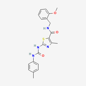 molecular formula C21H22N4O3S B2642398 N-(2-甲氧基苄基)-4-甲基-2-(3-(对甲苯基)脲基)噻唑-5-甲酰胺 CAS No. 941975-15-1