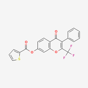 4-oxo-3-phenyl-2-(trifluoromethyl)-4H-chromen-7-yl thiophene-2-carboxylate