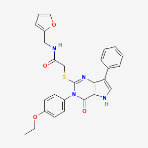 molecular formula C27H24N4O4S B2642411 2-((3-(4-ethoxyphenyl)-4-oxo-7-phenyl-4,5-dihydro-3H-pyrrolo[3,2-d]pyrimidin-2-yl)thio)-N-(furan-2-ylmethyl)acetamide CAS No. 2034353-43-8