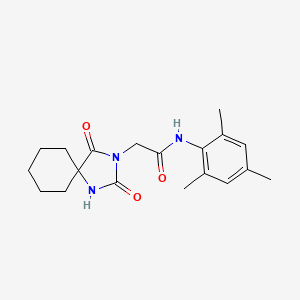 molecular formula C19H25N3O3 B2642415 2-(2,4-dioxo-1,3-diazaspiro[4.5]dec-3-yl)-N-mesitylacetamide CAS No. 869466-34-2