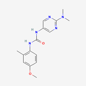 molecular formula C15H19N5O2 B2642421 1-(2-(Dimethylamino)pyrimidin-5-yl)-3-(4-methoxy-2-methylphenyl)urea CAS No. 1396889-37-4