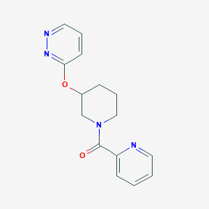molecular formula C15H16N4O2 B2642440 (3-(Pyridazin-3-yloxy)piperidin-1-yl)(pyridin-2-yl)methanone CAS No. 2034583-50-9