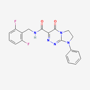 molecular formula C19H15F2N5O2 B2642443 N-(2,6-difluorobenzyl)-4-oxo-8-phenyl-4,6,7,8-tetrahydroimidazo[2,1-c][1,2,4]triazine-3-carboxamide CAS No. 946310-63-0