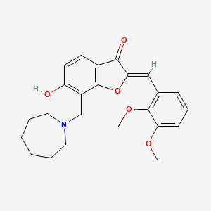 molecular formula C24H27NO5 B2642447 (Z)-7-(azepan-1-ylmethyl)-2-(2,3-dimethoxybenzylidene)-6-hydroxybenzofuran-3(2H)-one CAS No. 859664-10-1
