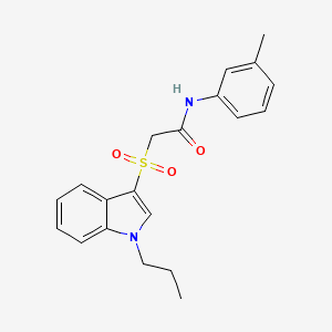 molecular formula C20H22N2O3S B2642449 2-((1-propyl-1H-indol-3-yl)sulfonyl)-N-(m-tolyl)acetamide CAS No. 850932-56-8