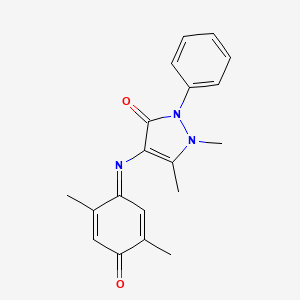 molecular formula C19H19N3O2 B2642452 4-[(2,5-Dimethyl-4-oxocyclohexa-2,5-dien-1-ylidene)amino]-1,5-dimethyl-2-phenylpyrazol-3-one CAS No. 41554-26-1