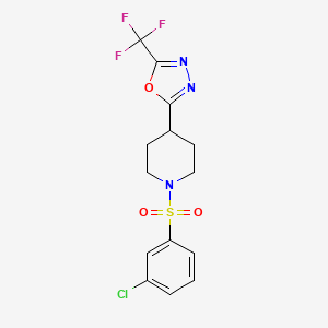2-(1-((3-Chlorophenyl)sulfonyl)piperidin-4-yl)-5-(trifluoromethyl)-1,3,4-oxadiazole