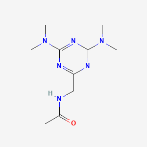 molecular formula C10H18N6O B2642457 N-((4,6-bis(dimethylamino)-1,3,5-triazin-2-yl)methyl)acetamide CAS No. 129201-49-6