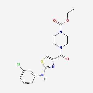 Ethyl 4-(2-((3-chlorophenyl)amino)thiazole-4-carbonyl)piperazine-1-carboxylate
