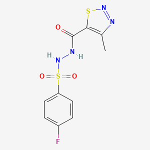 4-fluoro-N'-[(4-methyl-1,2,3-thiadiazol-5-yl)carbonyl]benzenesulfonohydrazide