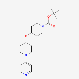 molecular formula C20H31N3O3 B2642465 4-((1-(吡啶-4-基)哌啶-4-基)氧基)哌啶-1-甲酸叔丁酯 CAS No. 1956319-17-7