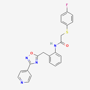 2-((4-fluorophenyl)thio)-N-(2-((3-(pyridin-4-yl)-1,2,4-oxadiazol-5-yl)methyl)phenyl)acetamide