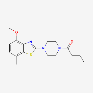 molecular formula C17H23N3O2S B2642480 2-(4-Butyrylpiperazin-1-yl)-4-methoxy-7-methyl-1,3-benzothiazole CAS No. 897488-02-7