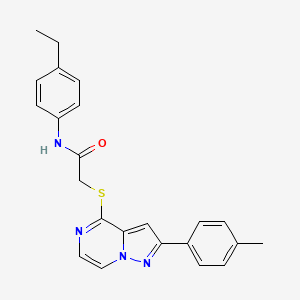 molecular formula C23H22N4OS B2642487 N-(4-乙基苯基)-2-{[2-(4-甲基苯基)吡唑并[1,5-a]哒嗪-4-基]硫代}乙酰胺 CAS No. 1021208-10-5