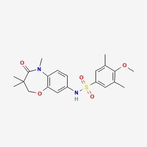 4-methoxy-3,5-dimethyl-N-(3,3,5-trimethyl-4-oxo-2,3,4,5-tetrahydrobenzo[b][1,4]oxazepin-8-yl)benzenesulfonamide