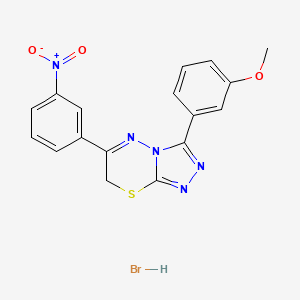 molecular formula C17H14BrN5O3S B2642494 3-(3-methoxyphenyl)-6-(3-nitrophenyl)-7H-[1,2,4]triazolo[3,4-b][1,3,4]thiadiazine hydrobromide CAS No. 1179423-69-8