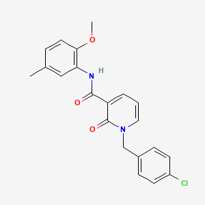molecular formula C21H19ClN2O3 B2642495 1-(4-chlorobenzyl)-N-(2-methoxy-5-methylphenyl)-2-oxo-1,2-dihydropyridine-3-carboxamide CAS No. 946246-65-7