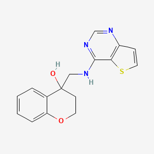 molecular formula C16H15N3O2S B2642498 4-[(Thieno[3,2-d]pyrimidin-4-ylamino)methyl]-2,3-dihydrochromen-4-ol CAS No. 2380145-27-5