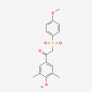 molecular formula C17H18O5S B2642507 1-(4-Hydroxy-3,5-dimethylphenyl)-2-[(4-methoxyphenyl)sulfonyl]-1-ethanone CAS No. 339100-53-7