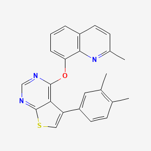 molecular formula C24H19N3OS B2642508 5-(3,4-Dimethylphenyl)-4-((2-methylquinolin-8-yl)oxy)thieno[2,3-d]pyrimidine CAS No. 670270-74-3