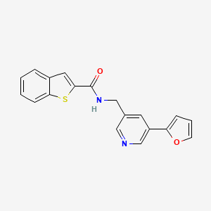 N-((5-(furan-2-yl)pyridin-3-yl)methyl)benzo[b]thiophene-2-carboxamide