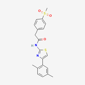 molecular formula C20H20N2O3S2 B2642518 N-(4-(2,5-dimethylphenyl)thiazol-2-yl)-2-(4-(methylsulfonyl)phenyl)acetamide CAS No. 919848-70-7