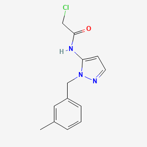 molecular formula C13H14ClN3O B2642520 2-chloro-N-{2-[(3-methylphenyl)methyl]-2,3-dihydro-1H-pyrazol-3-ylidene}acetamide CAS No. 1955564-18-7