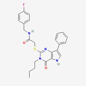 2-((3-butyl-4-oxo-7-phenyl-4,5-dihydro-3H-pyrrolo[3,2-d]pyrimidin-2-yl)thio)-N-(4-fluorobenzyl)acetamide