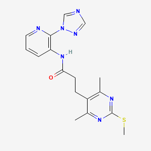 3-[4,6-dimethyl-2-(methylsulfanyl)pyrimidin-5-yl]-N-[2-(1H-1,2,4-triazol-1-yl)pyridin-3-yl]propanamide