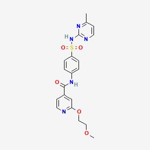 molecular formula C20H21N5O5S B2642526 2-(2-甲氧基乙氧基)-N-(4-(N-(4-甲基嘧啶-2-基)磺酰胺)苯基)异烟酰胺 CAS No. 2034445-84-4