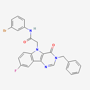 molecular formula C25H18BrFN4O2 B2642529 2-(3-benzyl-8-fluoro-4-oxo-3H-pyrimido[5,4-b]indol-5(4H)-yl)-N-(3-bromophenyl)acetamide CAS No. 1185154-17-9