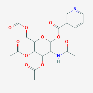 molecular formula C20H24N2O10 B2642531 [3-乙酰氨基-4,5-二乙酰氧基-6-(乙酰氧基甲基)氧杂-2-基]吡啶-3-羧酸盐 CAS No. 1022918-40-6