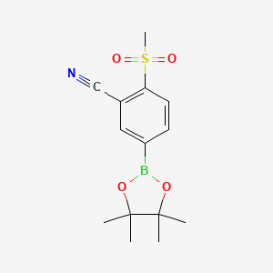 2-Methanesulfonyl-5-(tetramethyl-1,3,2-dioxaborolan-2-yl)benzonitrile