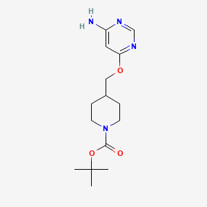 molecular formula C15H24N4O3 B2642553 tert-Butyl 4-(((6-aminopyrimidin-4-yl)oxy)methyl)piperidine-1-carboxylate CAS No. 1353989-85-1