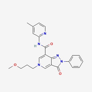 molecular formula C23H23N5O3 B2642562 5-(3-methoxypropyl)-N-(4-methylpyridin-2-yl)-3-oxo-2-phenyl-3,5-dihydro-2H-pyrazolo[4,3-c]pyridine-7-carboxamide CAS No. 921822-57-3