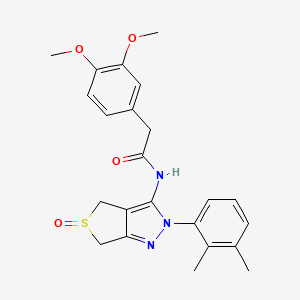 molecular formula C23H25N3O4S B2642564 2-(3,4-dimethoxyphenyl)-N-(2-(2,3-dimethylphenyl)-5-oxido-4,6-dihydro-2H-thieno[3,4-c]pyrazol-3-yl)acetamide CAS No. 958710-82-2