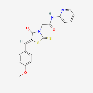 (Z)-2-(5-(4-ethoxybenzylidene)-4-oxo-2-thioxothiazolidin-3-yl)-N-(pyridin-2-yl)acetamide