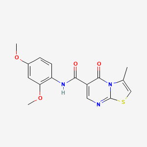 molecular formula C16H15N3O4S B2642579 N-(2,4-dimethoxyphenyl)-3-methyl-5-oxo-5H-[1,3]thiazolo[3,2-a]pyrimidine-6-carboxamide CAS No. 851945-75-0