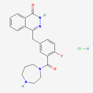 molecular formula C21H22ClFN4O2 B2642593 KU 0058948 hydrochloride 