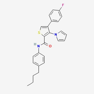 molecular formula C25H23FN2OS B2642594 N-(4-butylphenyl)-4-(4-fluorophenyl)-3-(1H-pyrrol-1-yl)thiophene-2-carboxamide CAS No. 1291844-58-0