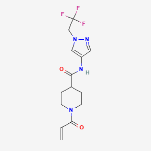 1-Prop-2-enoyl-N-[1-(2,2,2-trifluoroethyl)pyrazol-4-yl]piperidine-4-carboxamide