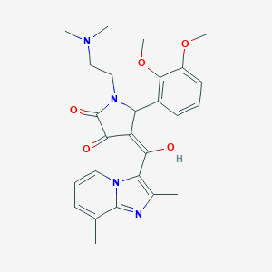 molecular formula C26H30N4O5 B264260 5-(2,3-dimethoxyphenyl)-1-[2-(dimethylamino)ethyl]-4-[(2,8-dimethylimidazo[1,2-a]pyridin-3-yl)carbonyl]-3-hydroxy-1,5-dihydro-2H-pyrrol-2-one 