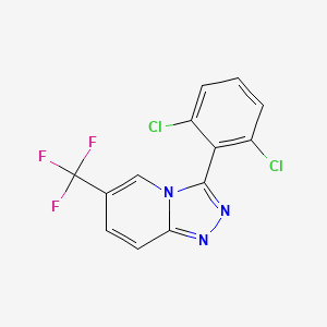 molecular formula C13H6Cl2F3N3 B2642607 3-(2,6-Dichlorophenyl)-6-(trifluoromethyl)-[1,2,4]triazolo[4,3-a]pyridine CAS No. 304650-31-5