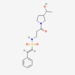 (E)-N-[3-[3-(1-Hydroxyethyl)pyrrolidin-1-yl]-3-oxopropyl]-2-phenylethenesulfonamide