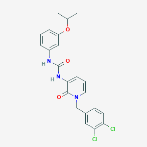 molecular formula C22H21Cl2N3O3 B2642613 1-[1-[(3,4-二氯苯基)甲基]-2-氧代吡啶-3-基]-3-(3-丙-2-氧基苯基)脲 CAS No. 338755-53-6