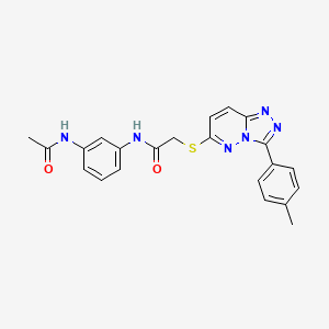 molecular formula C22H20N6O2S B2642614 N-(3-乙酰氨基苯基)-2-((3-(对甲苯基)-[1,2,4]三唑并[4,3-b]哒嗪-6-基)硫代)乙酰胺 CAS No. 852375-74-7