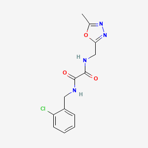 molecular formula C13H13ClN4O3 B2642615 N1-(2-chlorobenzyl)-N2-((5-methyl-1,3,4-oxadiazol-2-yl)methyl)oxalamide CAS No. 1211767-43-9
