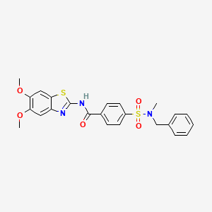 molecular formula C24H23N3O5S2 B2642623 4-(N-benzyl-N-methylsulfamoyl)-N-(5,6-dimethoxybenzo[d]thiazol-2-yl)benzamide CAS No. 895442-68-9